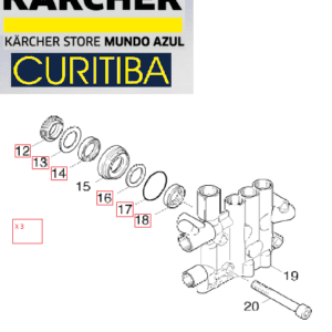 Kit Gaxetas D.22 p/ Lavadora de Alta Pressão HDS 12/18 4S