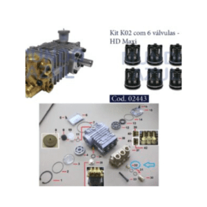 Kit K02 c 06 Valvulas para Lavadora de Alta Pressao HDS 1218 HDS 1018 HDS 717 HD 815 HD 1215