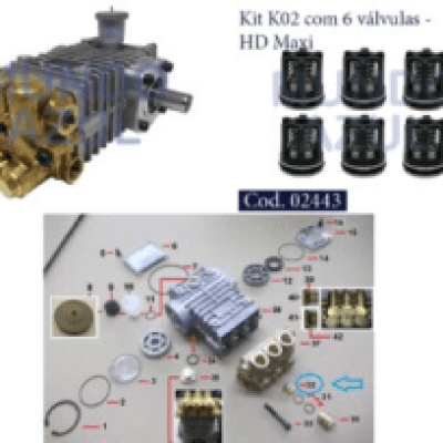 Kit 6 valvulas lavadora de alta pressão HDS